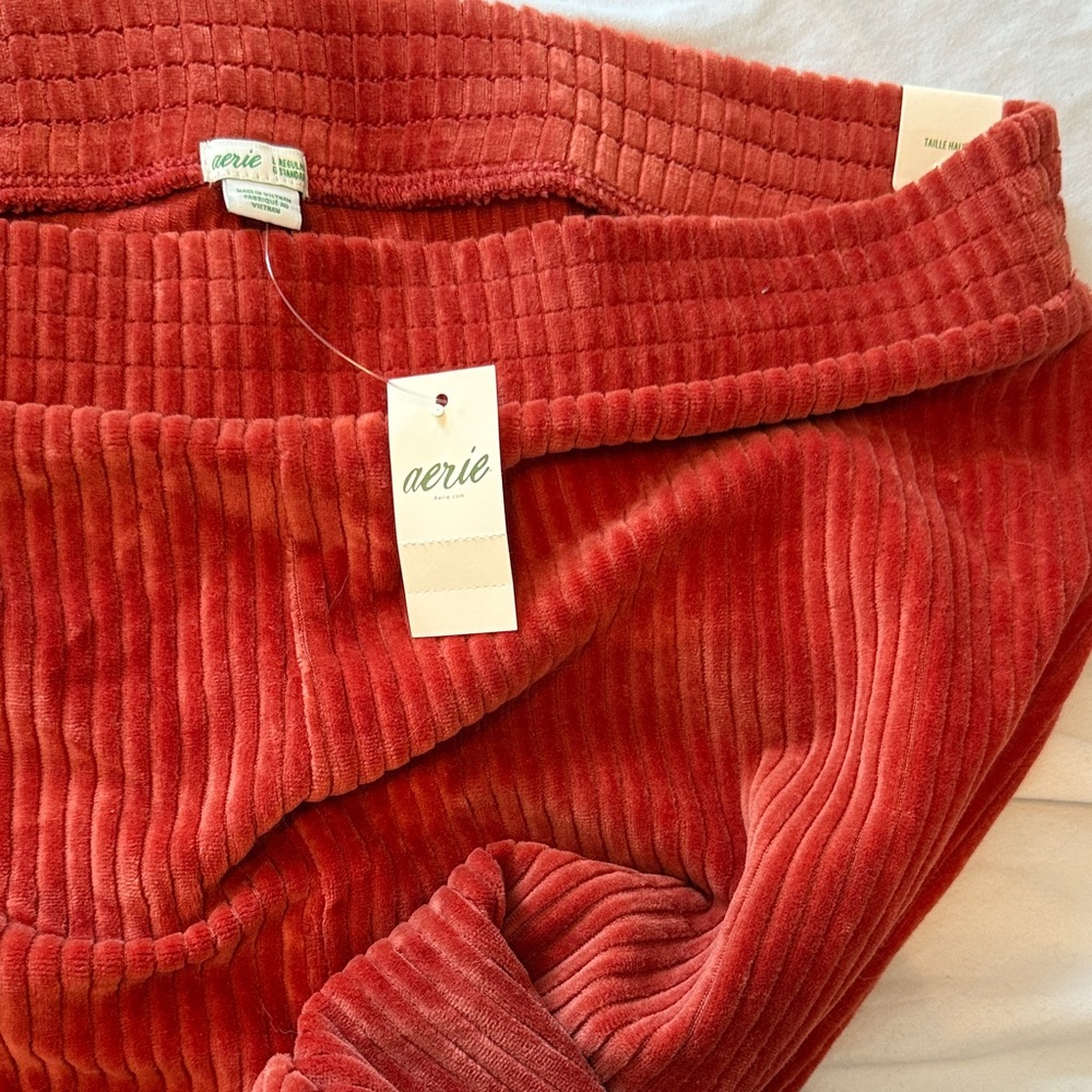 Aerie Women's Orange Corduroy Flare Pants - Picture 2 of 3